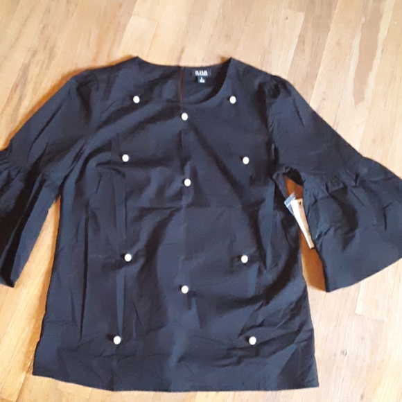 a.n.a Tops - Pearl Accented Bell Sleeve Blouse Top